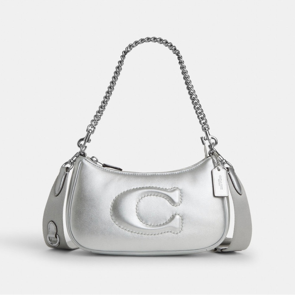 Coach Outlet Teri Shoulder Bag With Signature Quilting Silver